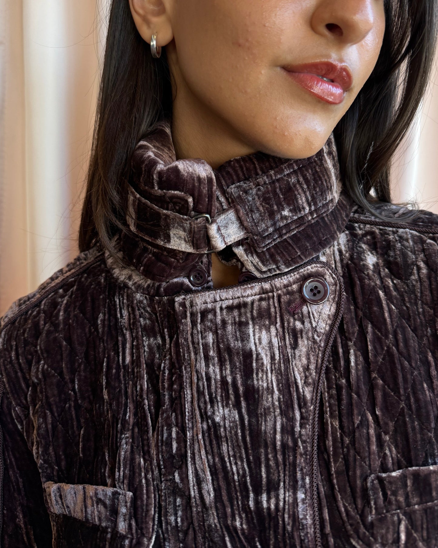 Japanese Brand Eggplant Purple Velour Jacket