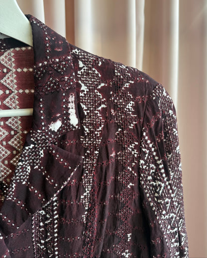 Tsumori Chisato Burgundy Dyed Broderie Anglaise Blouse