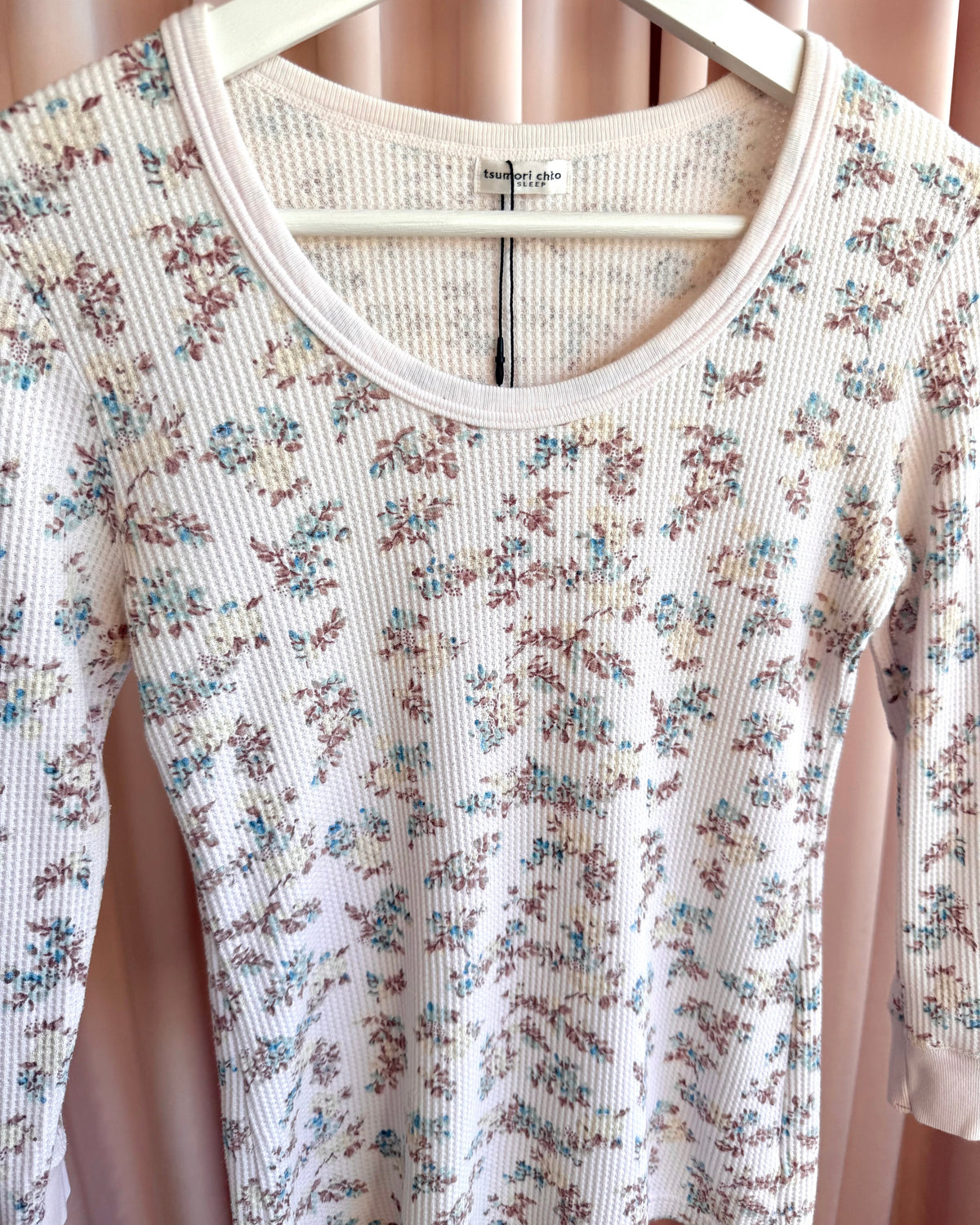 Tsumori Chisato Sleep Floral Print Waffle Knit Top