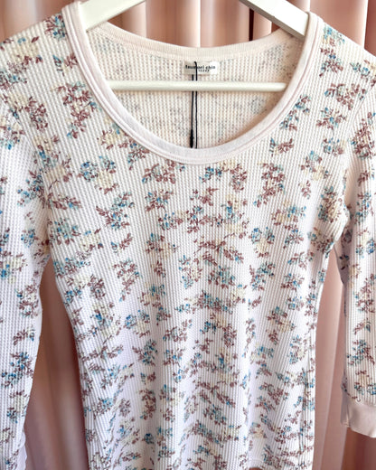 Tsumori Chisato Sleep Floral Print Waffle Knit Top