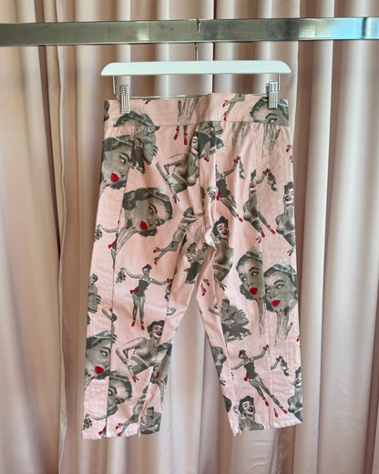 D&G S/S 2004 Runway Pin-Up Glitter Print Capris