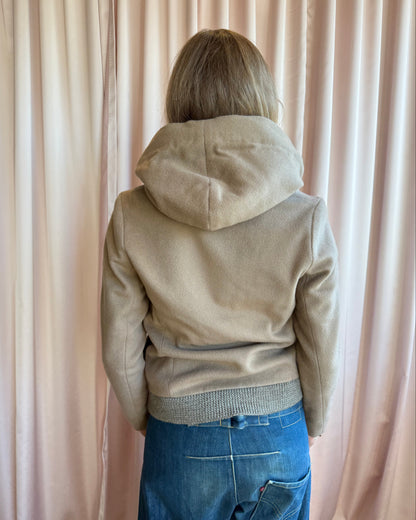 Antwerp Designer Hooded Camel Wool Jacket