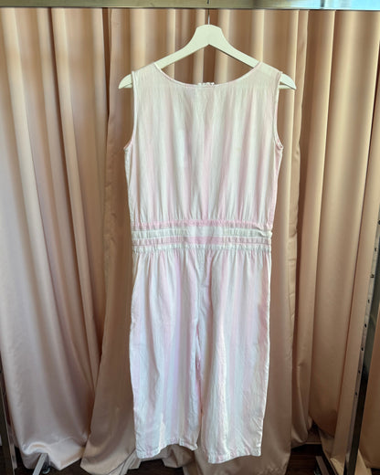 1980's Sorrel Lines Pastel Pink & White Candy Striped Playsuit