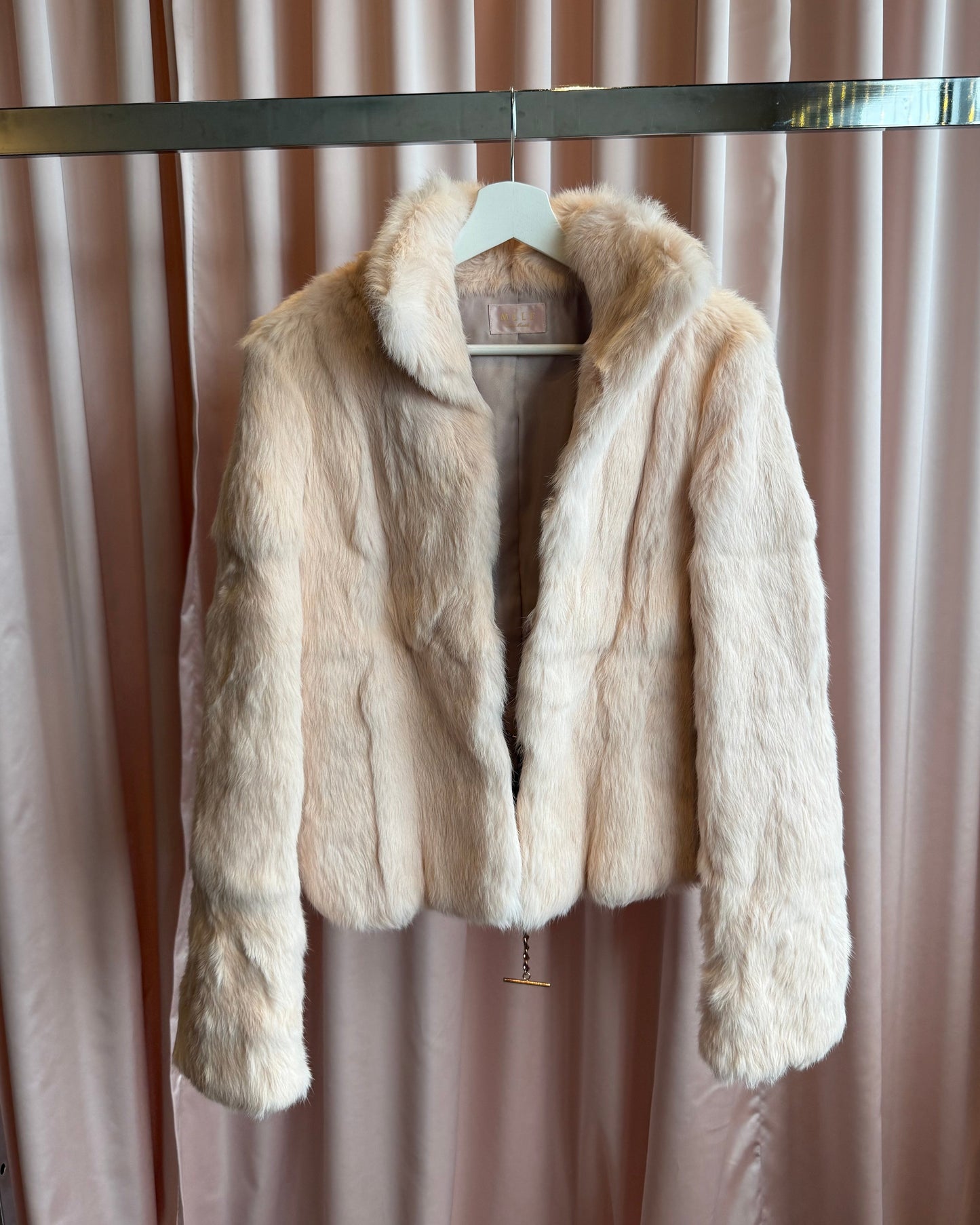 Pale Pink Dyed Rabbit Fur Jacket
