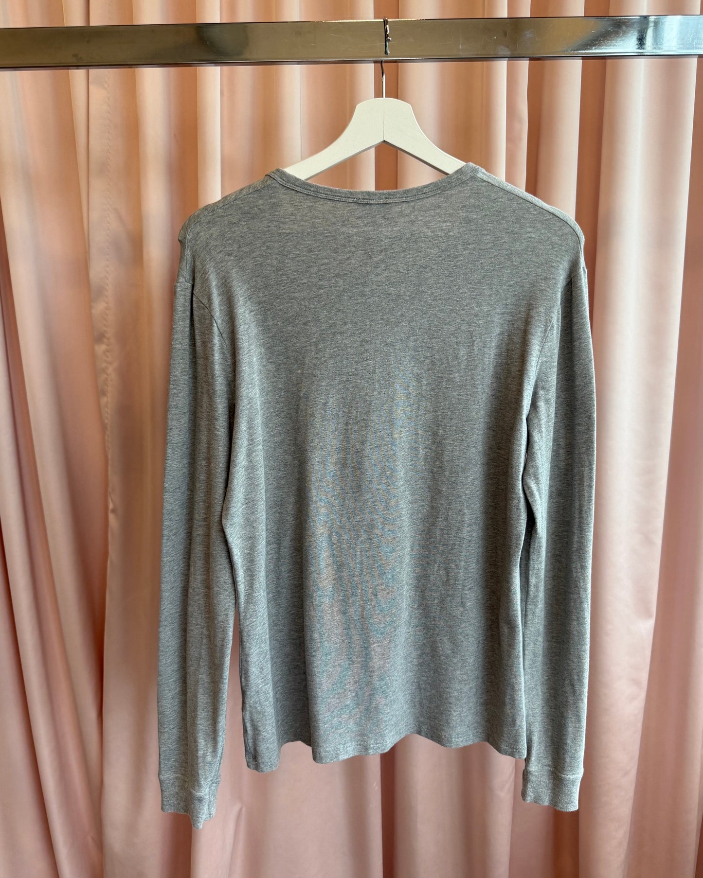 D&G Underwear Grey Long Sleeve Logo Henley Shirt