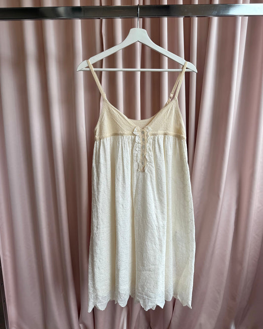 Tsumori Chisato Scallop Hem Silk Cotton Camisole Dress