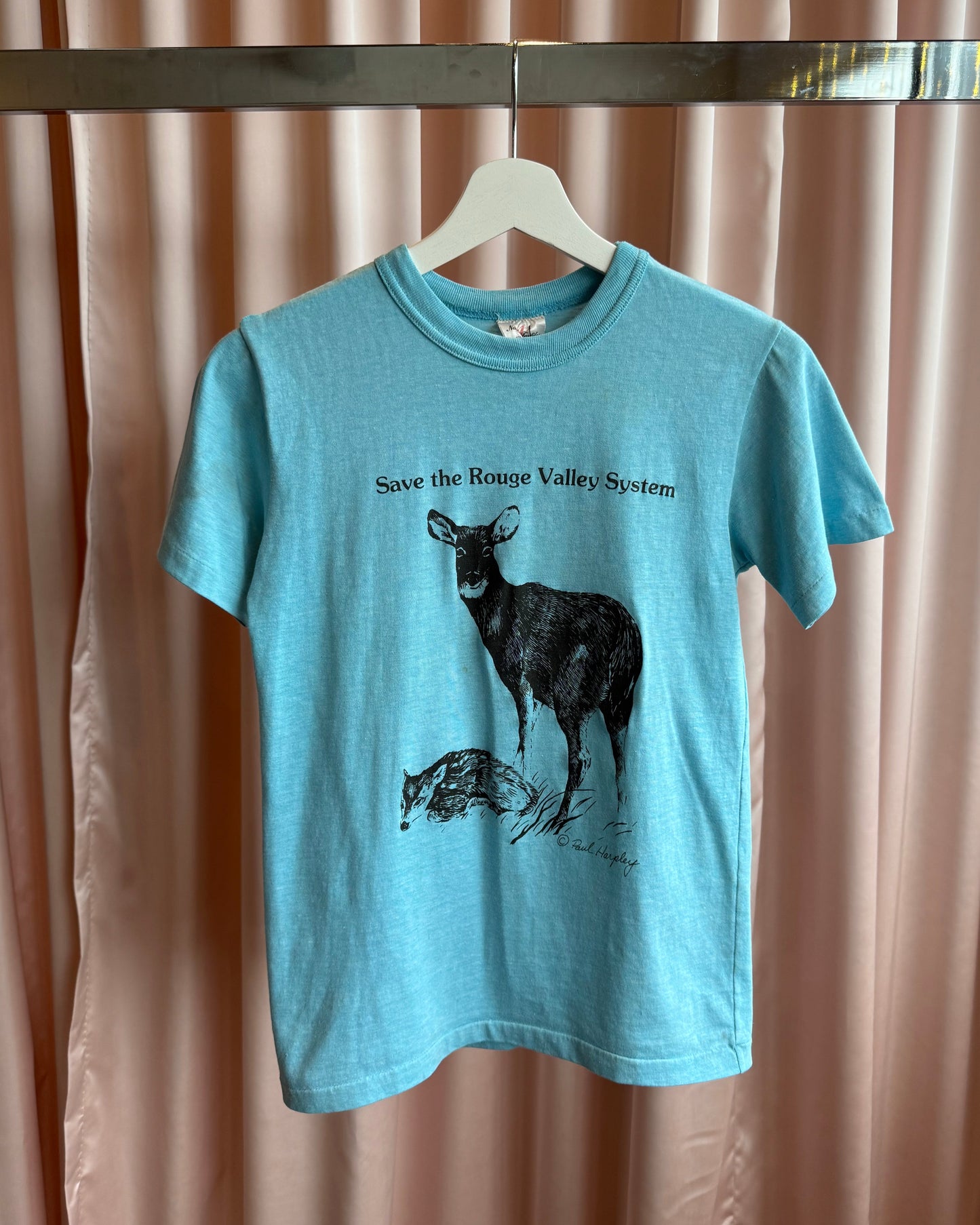 1980's Paul Harpley Wildlife Graphic Blue T-Shirt