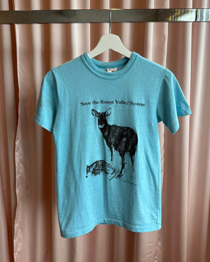 1980's Paul Harpley Wildlife Graphic Blue T-Shirt