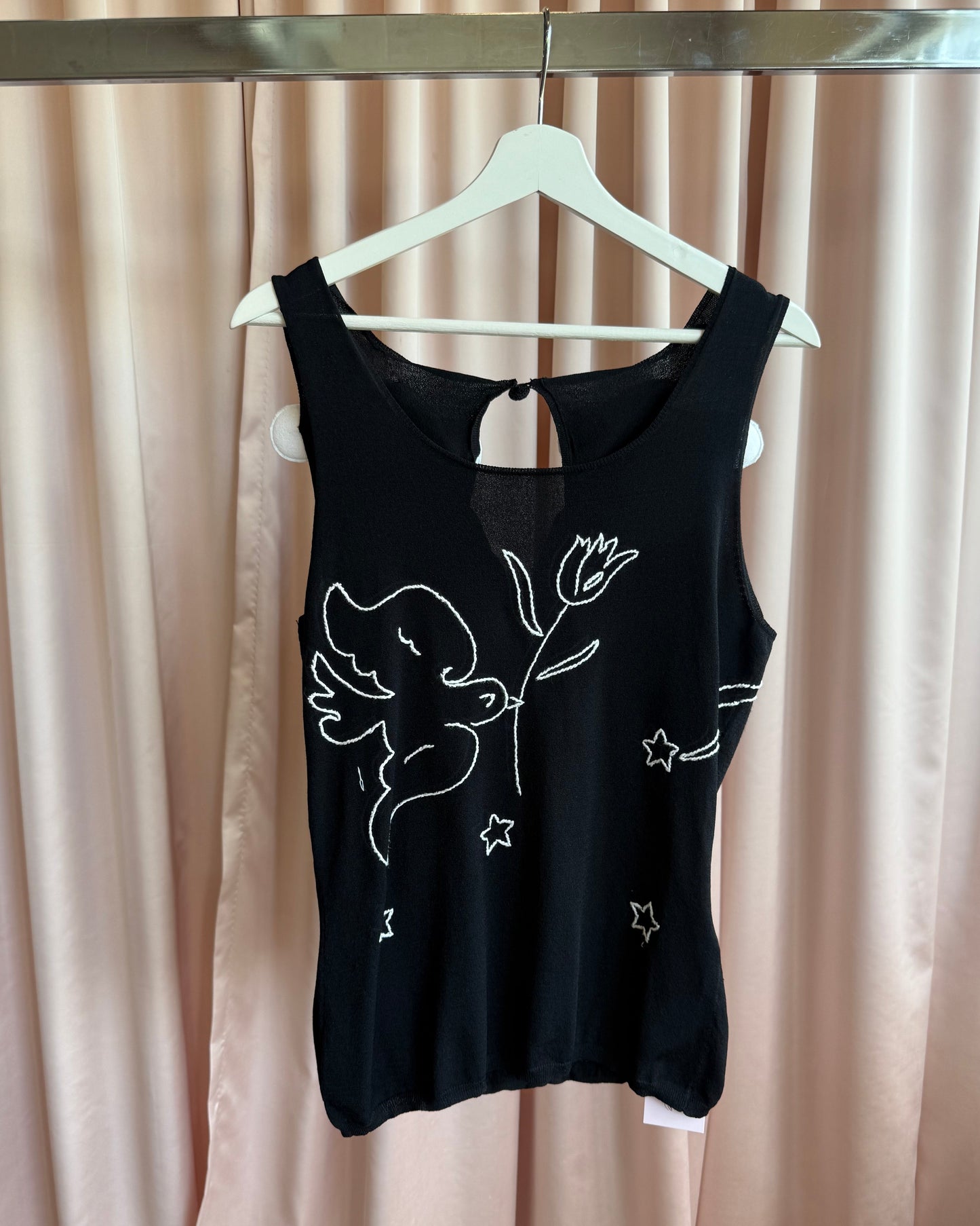 J.C. de Castelbajac "Angie" Angel Wing Embroidered Knit Tank Top