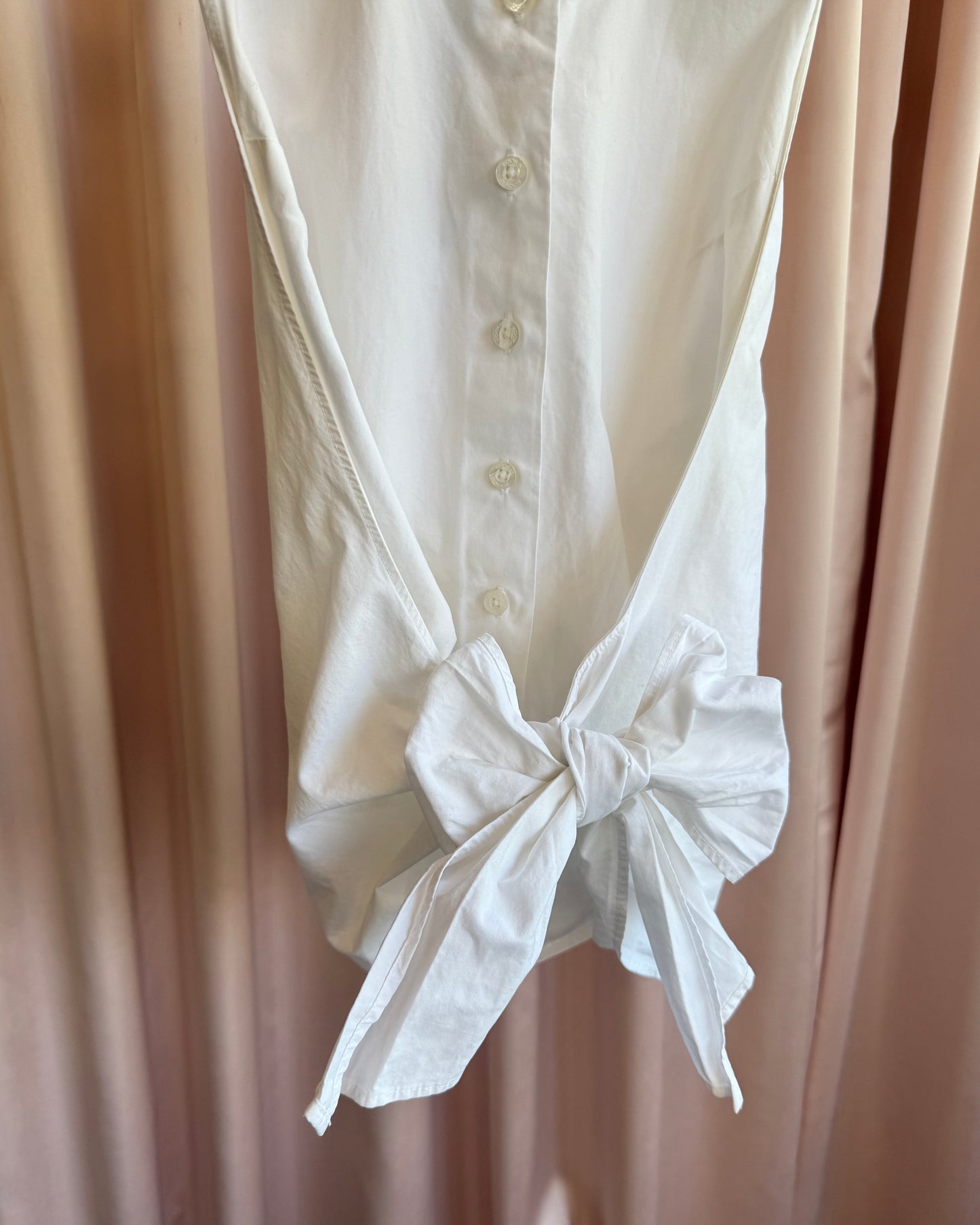 French Brand White Cotton Sleeveless Button Up Top