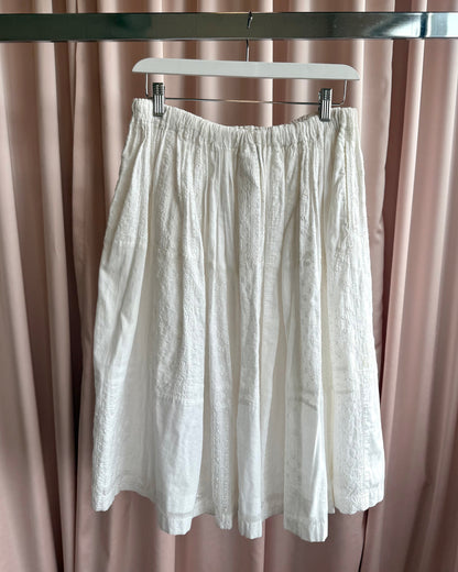 Comme des Garçons tricot White Broderie Anglaise Midi Skirt