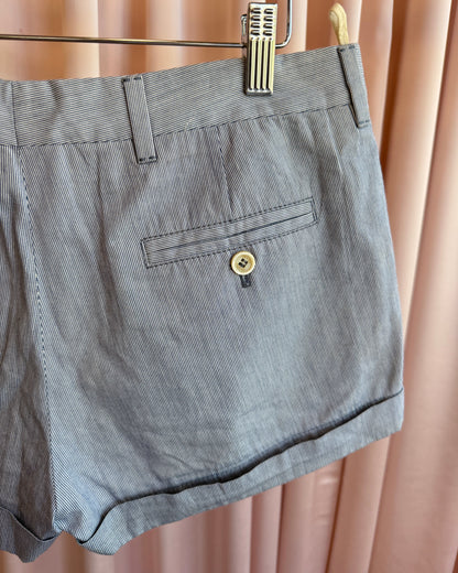 Prada Sport Blue & White Striped Cotton Mini Shorts
