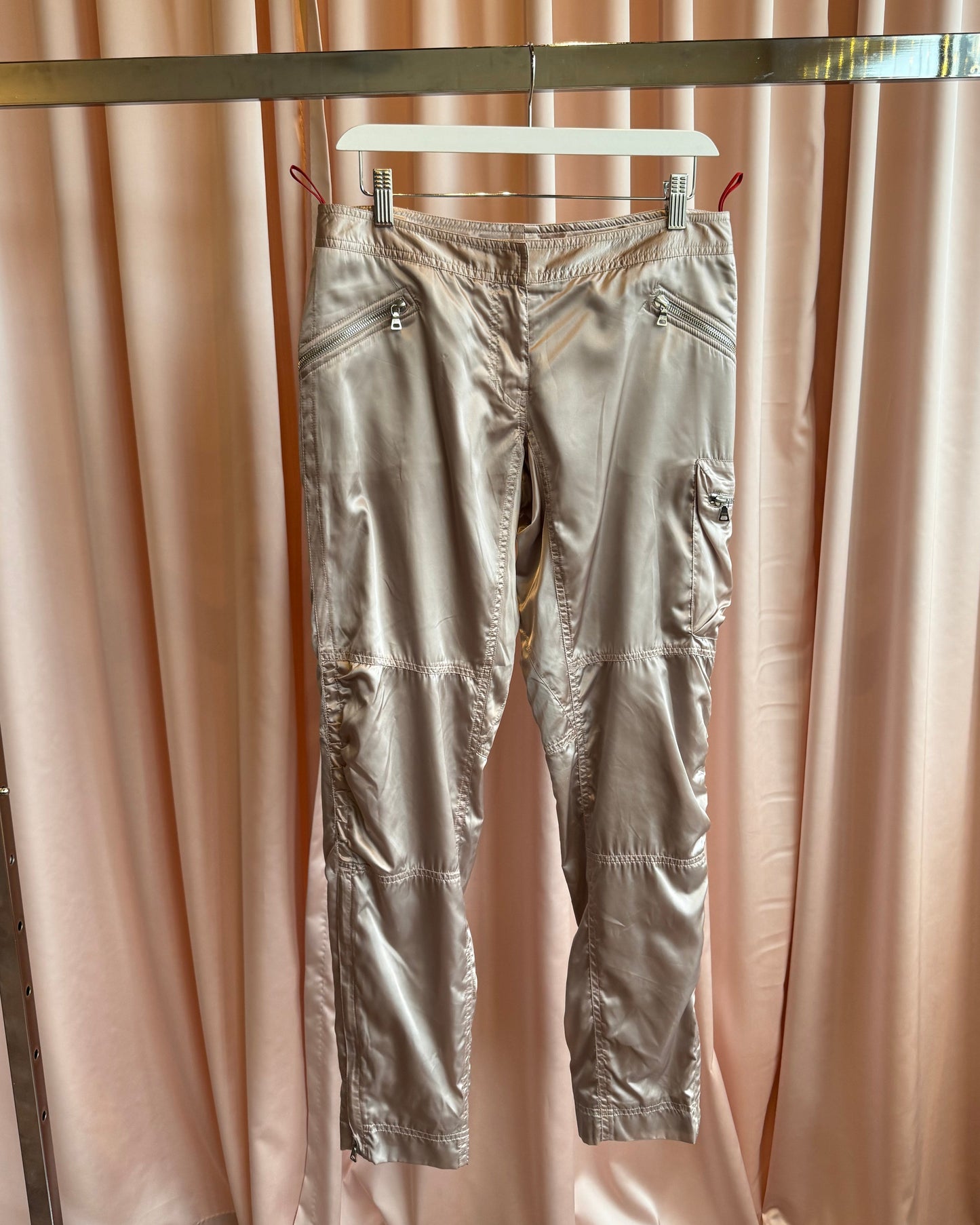Prada Sport Lilac Satin Cargo Pocket Trousers
