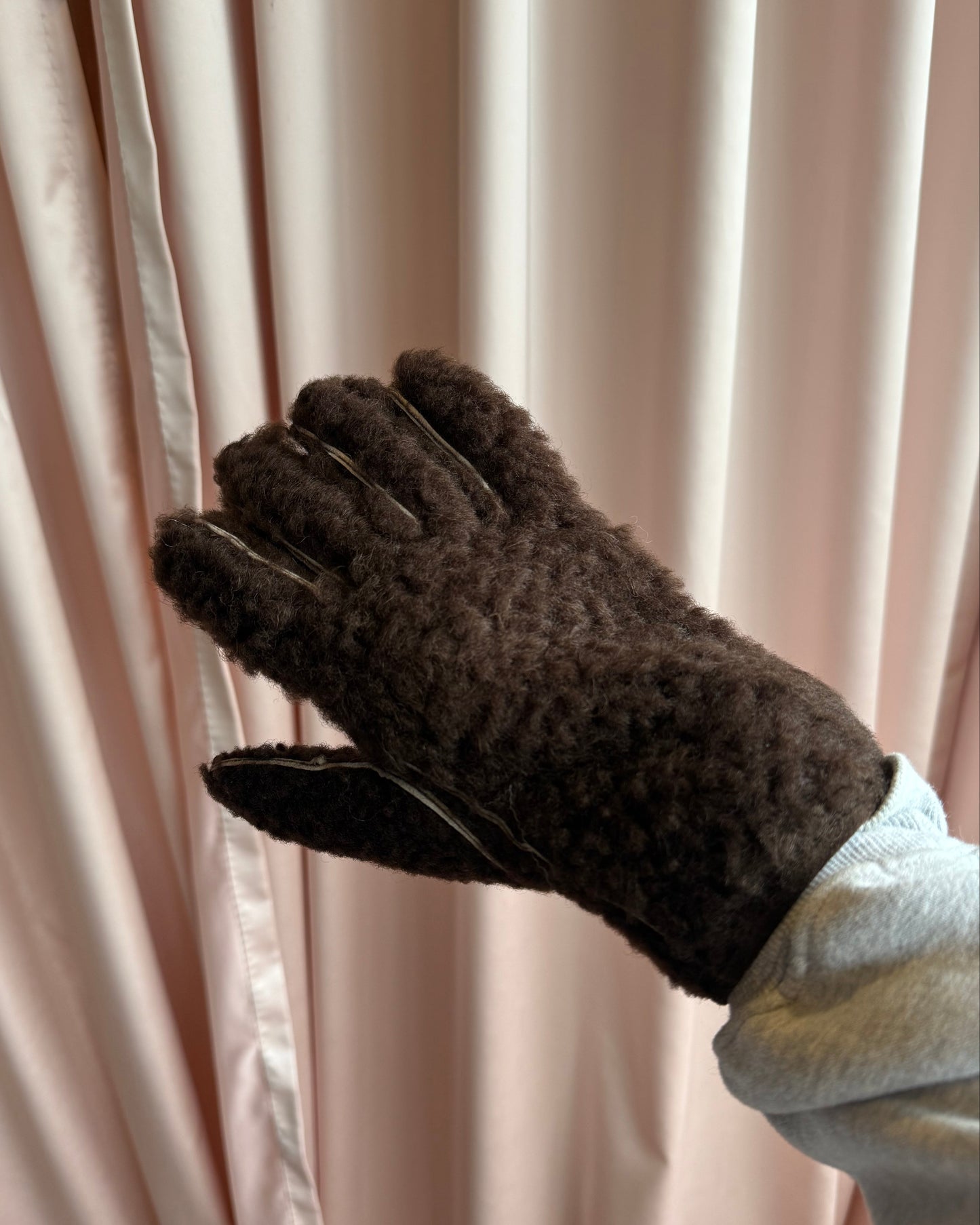 Maison Margiela F/W 2012 Brown Lamb Fur Gloves