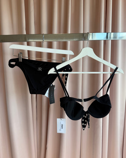John Richmond Deadstock Black Pierced Grommet Bikini