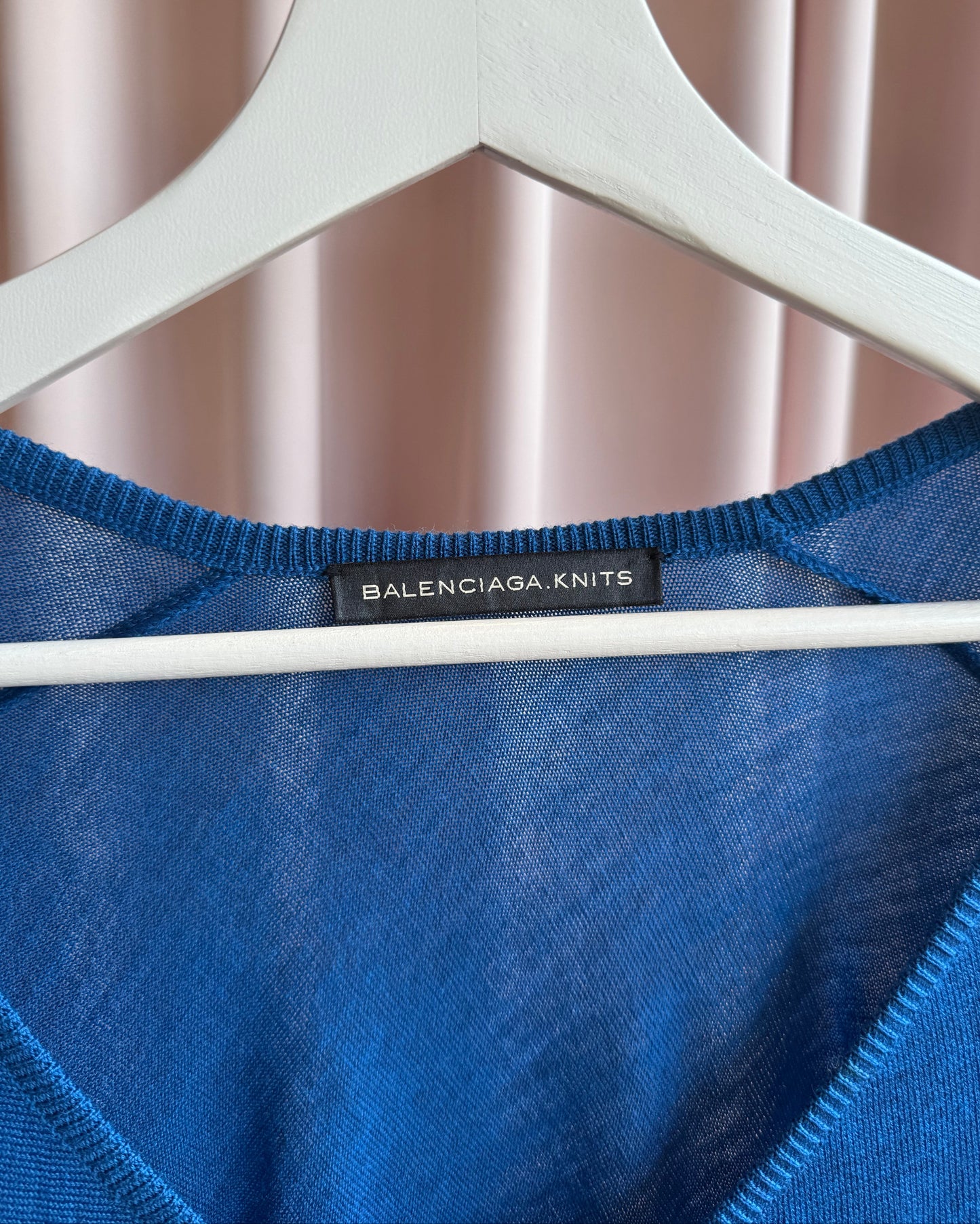 Balenciaga by Nicolas Ghesquière 2007 Embroidered Royal Blue Wool Sweater