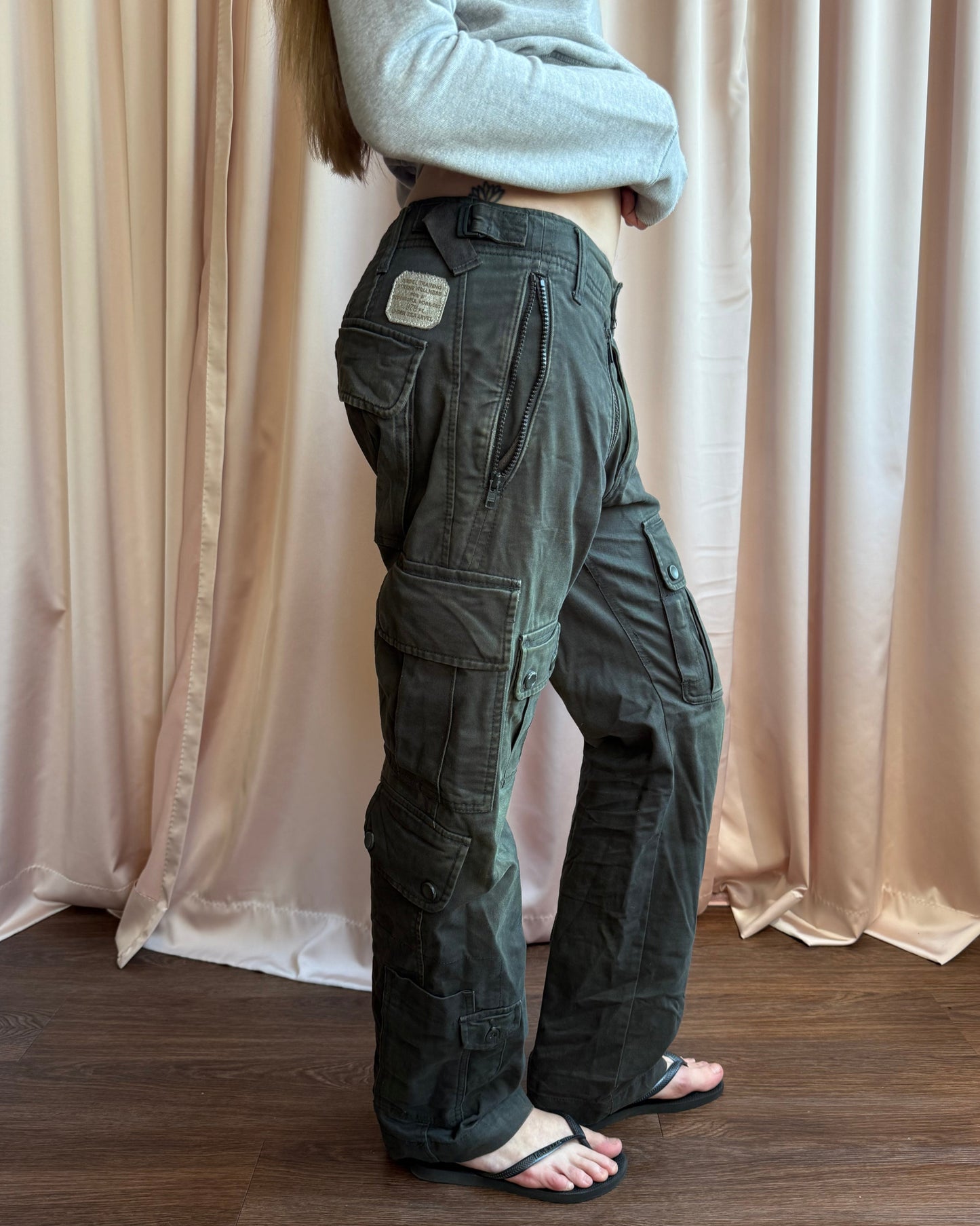 Diesel Low Rise Faded Military Cargo Pants