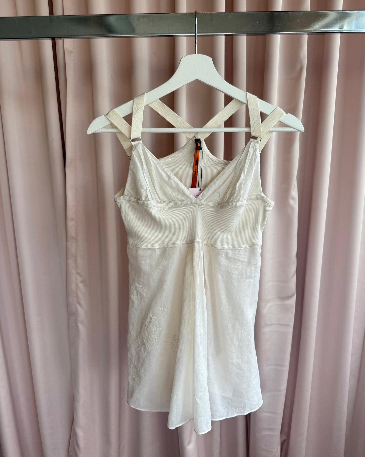 Cop Copine Cream Double Strap Babydoll Heart Top
