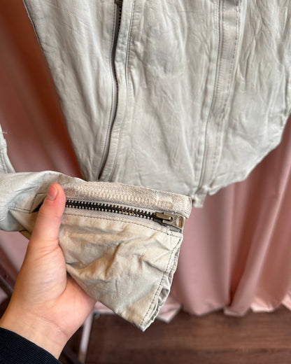 Sisii Light Grey Faded Leather Jacket