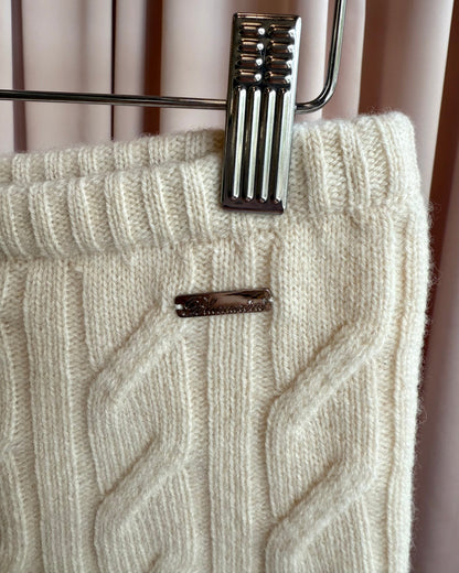 Blumarine NWT Off-White Braid Cable Knit Shorts