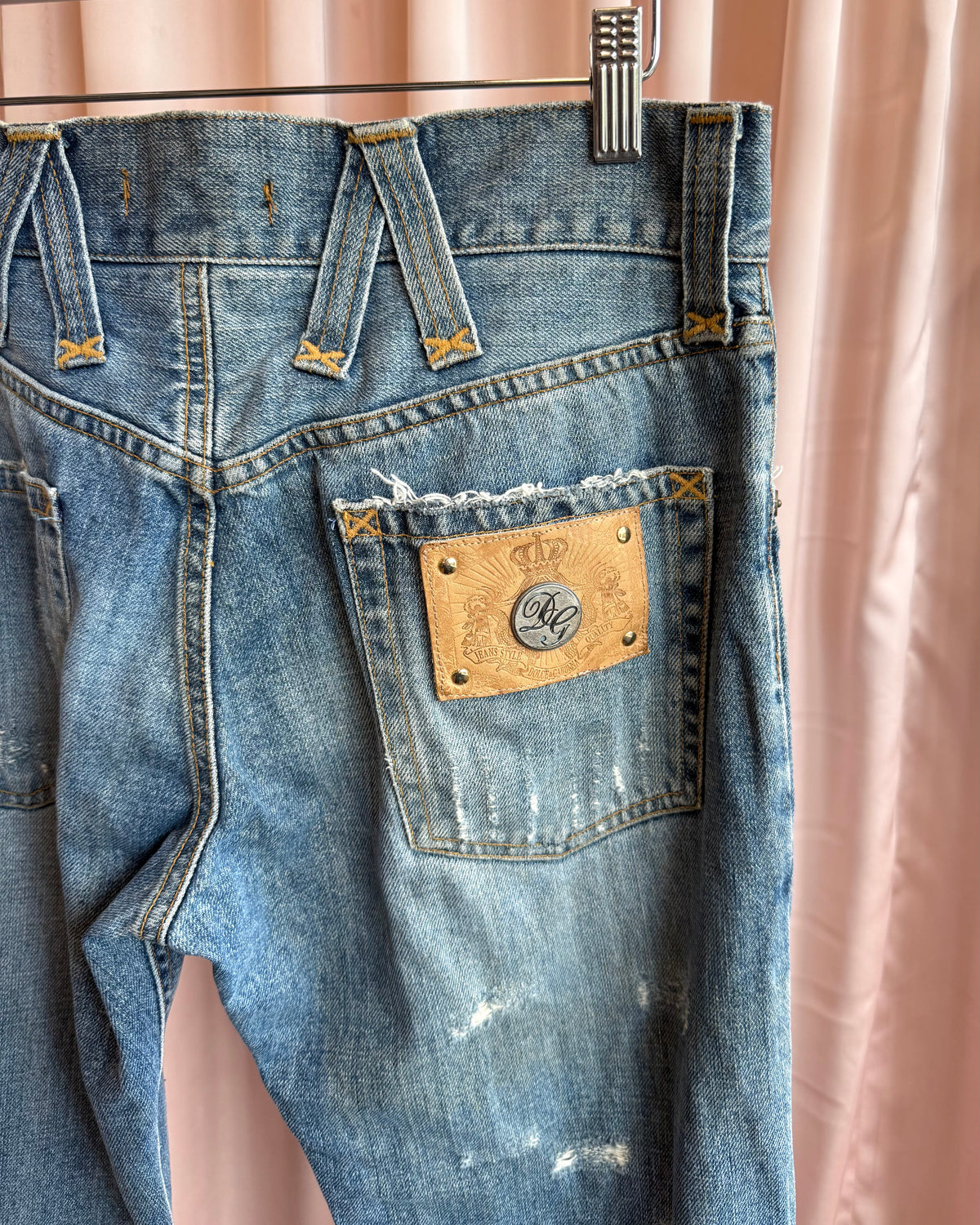 Dolce & Gabbana Distressed Button Fly Denim