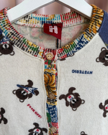 Hysteric Glamour 90's All Over Print Wool Angora Blend Cardigan