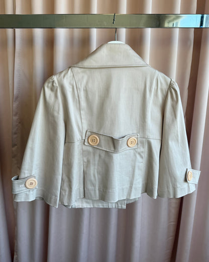 Japanese Brand Cropped Tan Trench Jacket