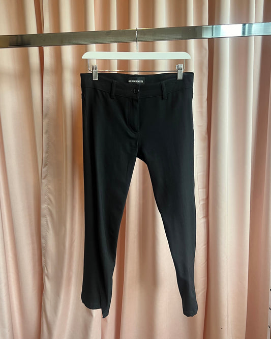 Ann Demeulemeester Cropped Black Slim Trousers
