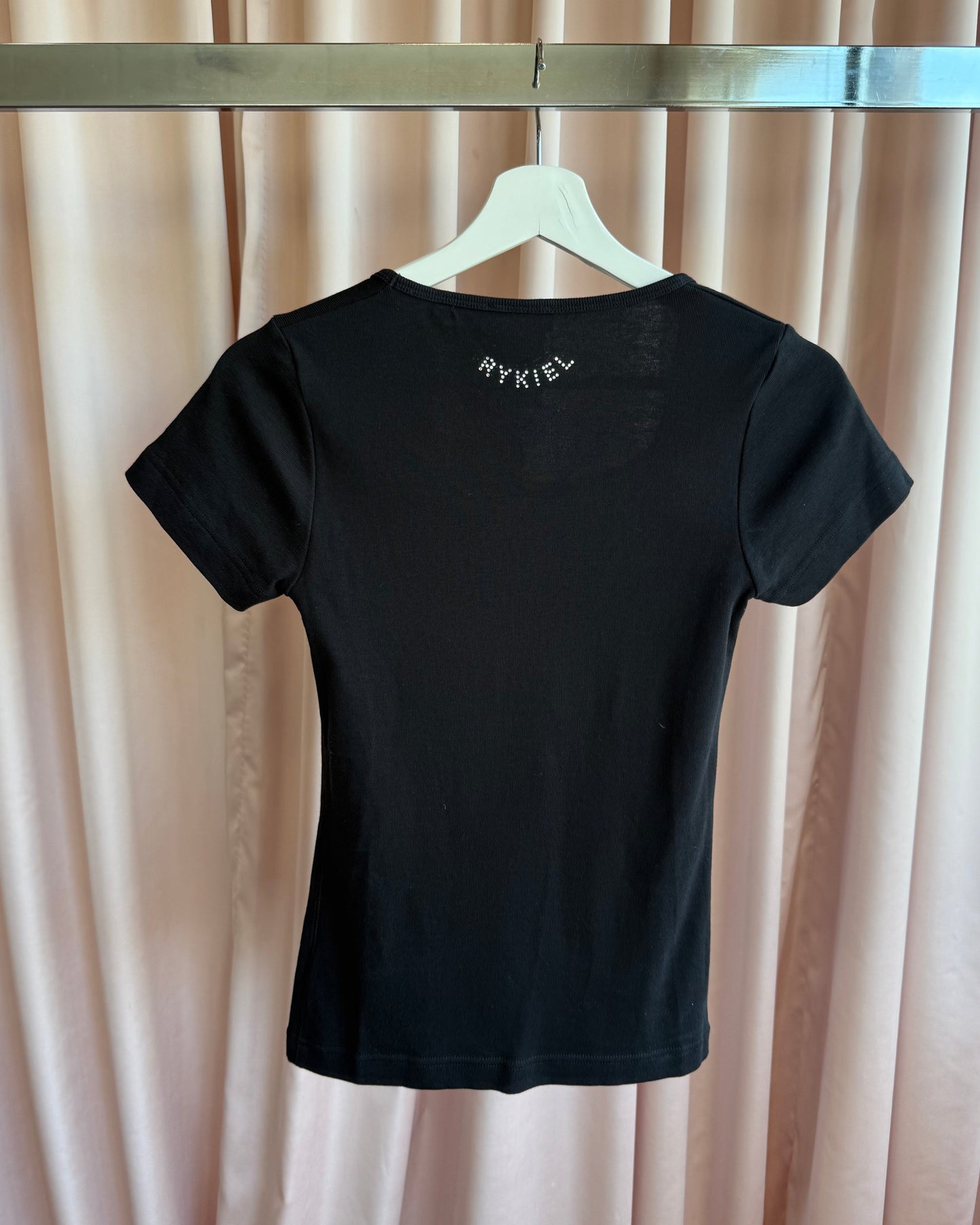 Sonia Rykiel "So... Precious" Rhinestone Graphic Black T-Shirt