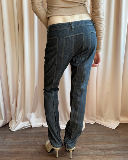 Gucci S/S 2003 Snap Back Dark Wash Slim Cut Denim