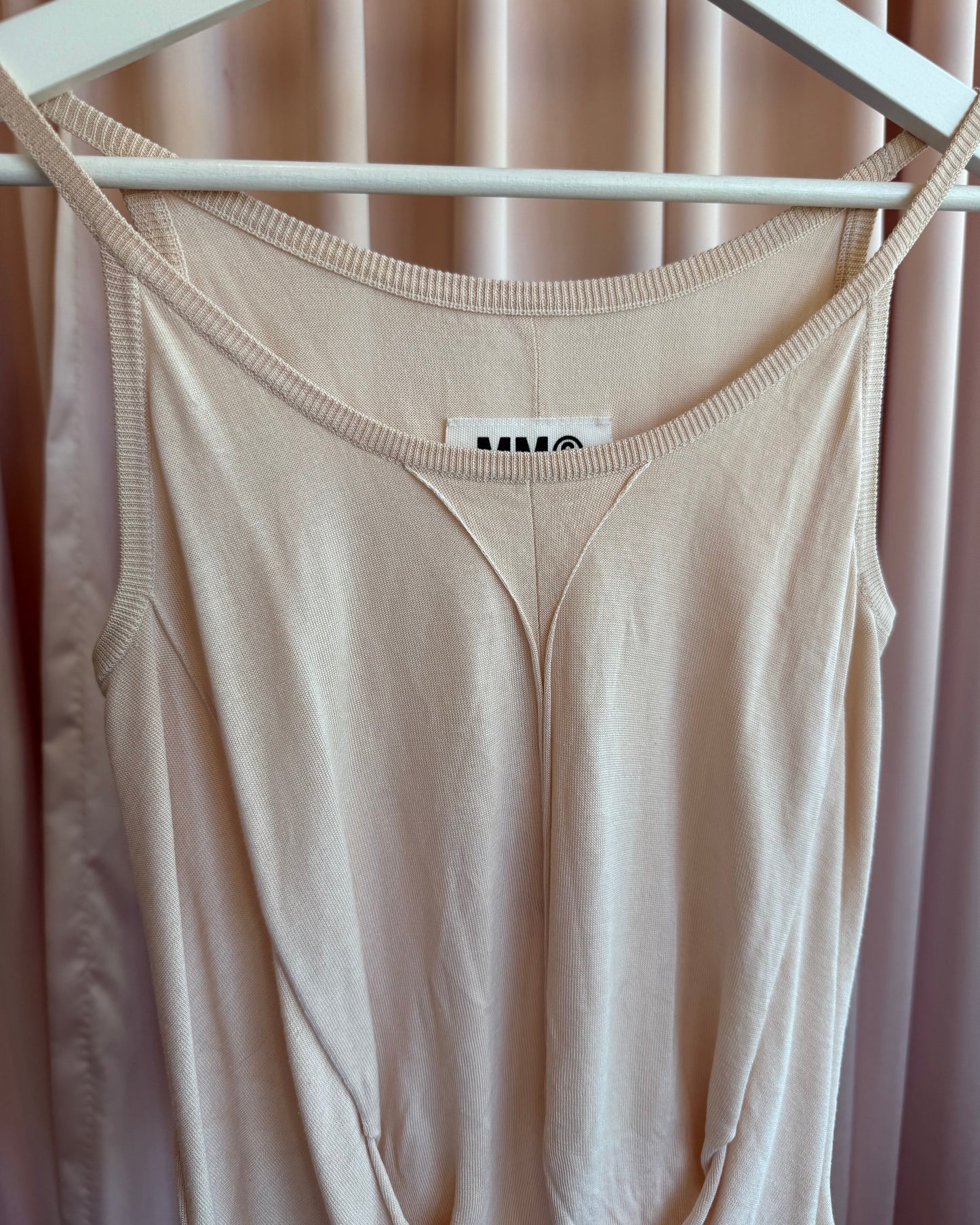 MM6 Maison Martin Margiela 2012 100% Silk Beige Knit Tank Top
