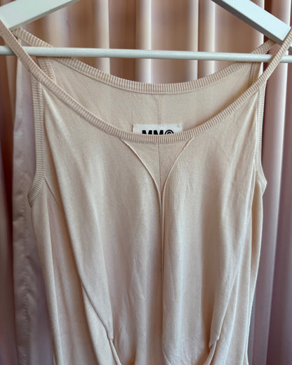 MM6 Maison Martin Margiela 2012 100% Silk Beige Knit Tank Top