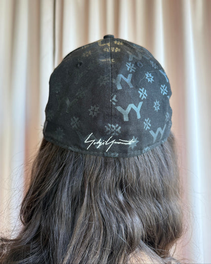 Yohji Yamamoto New Era Black Monogram Fitted Cap