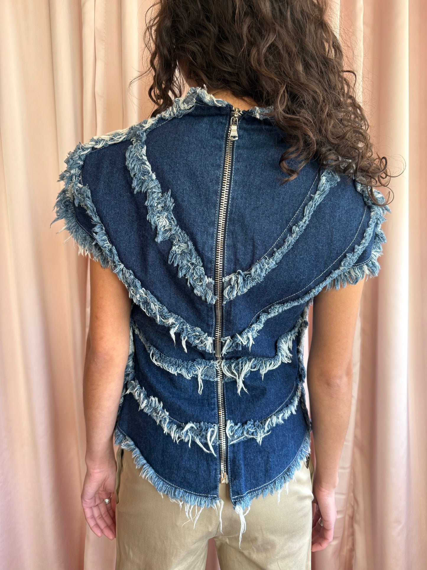 Alexander McQueen F/W 1997 Frayed Denim Top