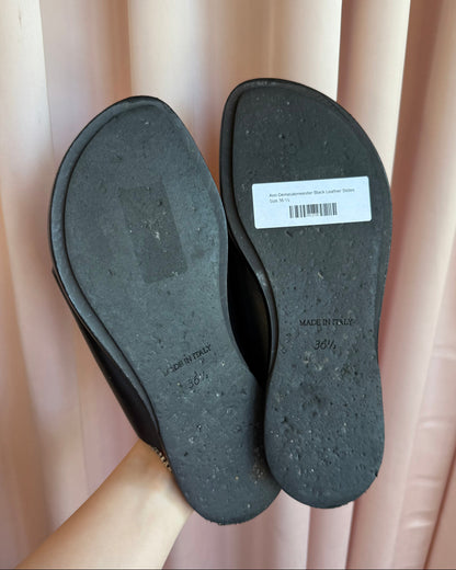 Ann Demeulemeester Black Leather Slides
