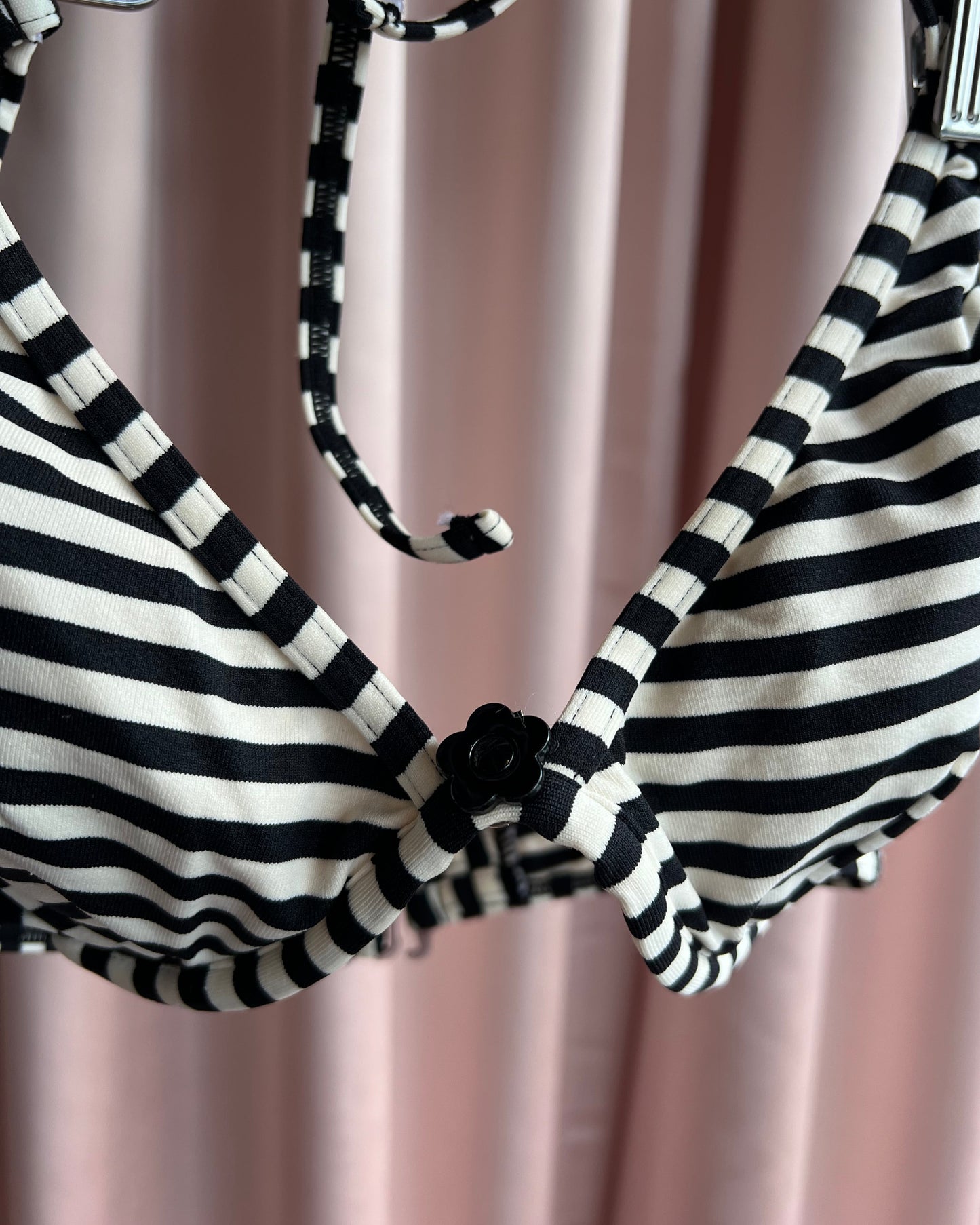 Mary Quant London Black & White Striped Bikini