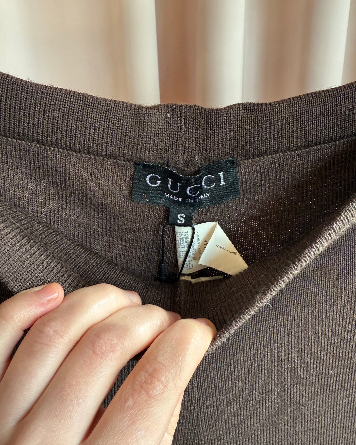 Gucci F/W 1996 by Tom Ford Brown Wool Knit Pants