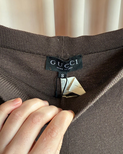 Gucci F/W 1996 by Tom Ford Brown Wool Knit Pants