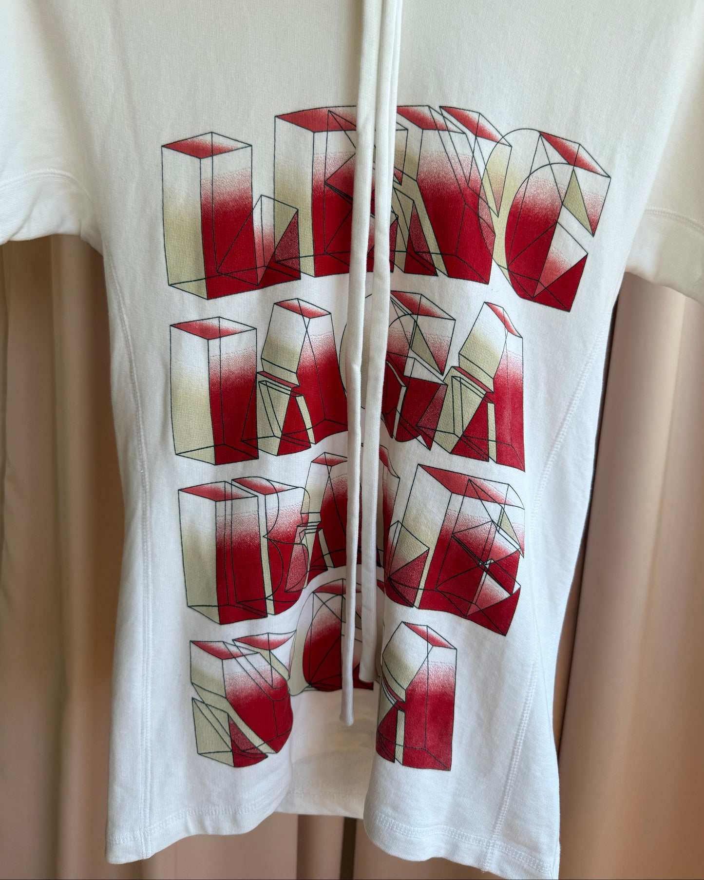 Balenciaga S/S 2012 by Nicolas Ghesquière White Logo Print Hooded Top