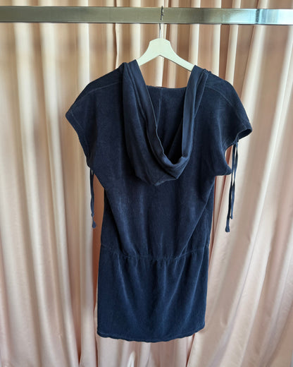 Juicy Couture Hooded Navy Terry Cloth Dress