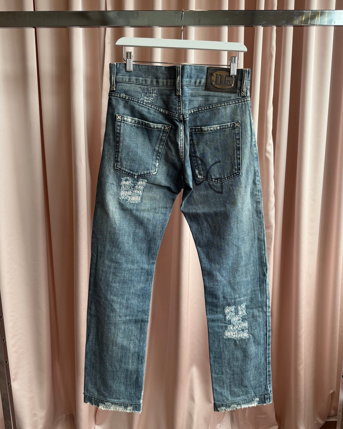 Dolce & Gabbana Distressed Mid Wash Denim