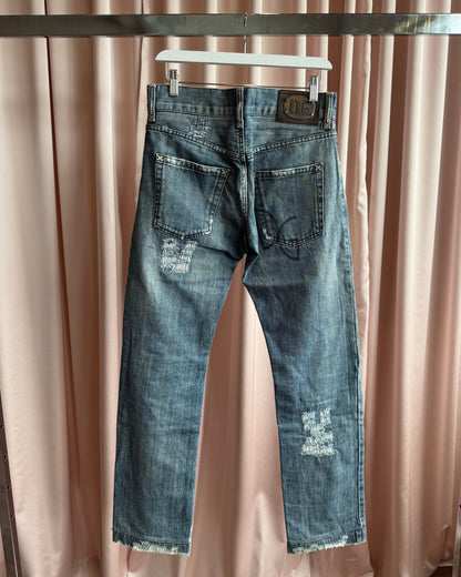 Dolce & Gabbana Distressed Mid Wash Denim