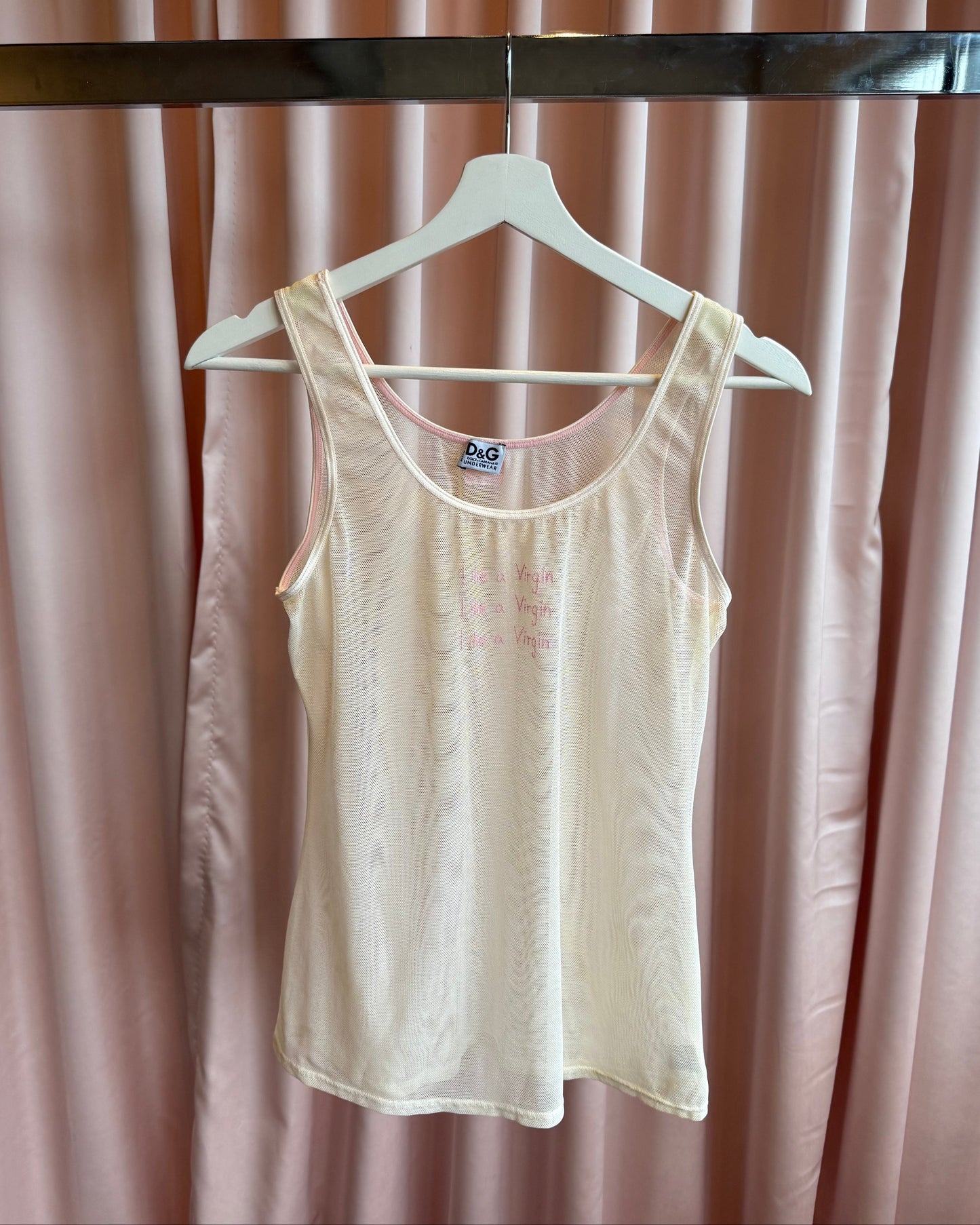 D&G Underwear 2000's "Like a Virgin" Printed Mesh Tank Top