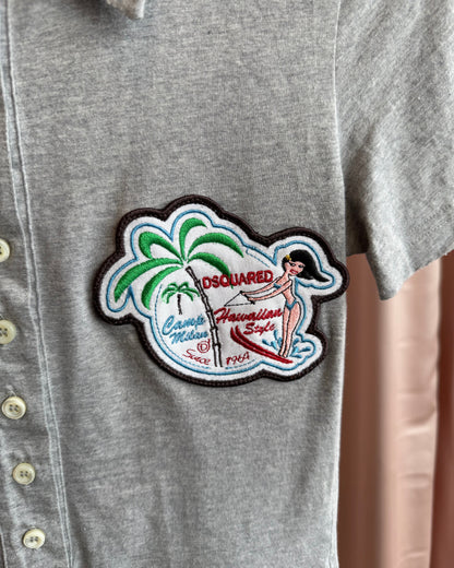 Dsquared² S/S 2005 Hawaii Patch Grey Polo Top