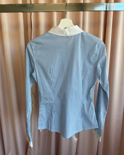 Italian Brand Blue & White Striped Button Up Shirt