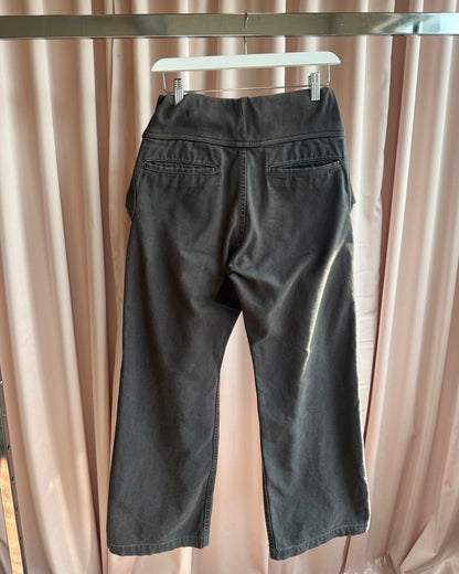 Kapital Dark Grey Cotton Drawstring Wide Leg Pants
