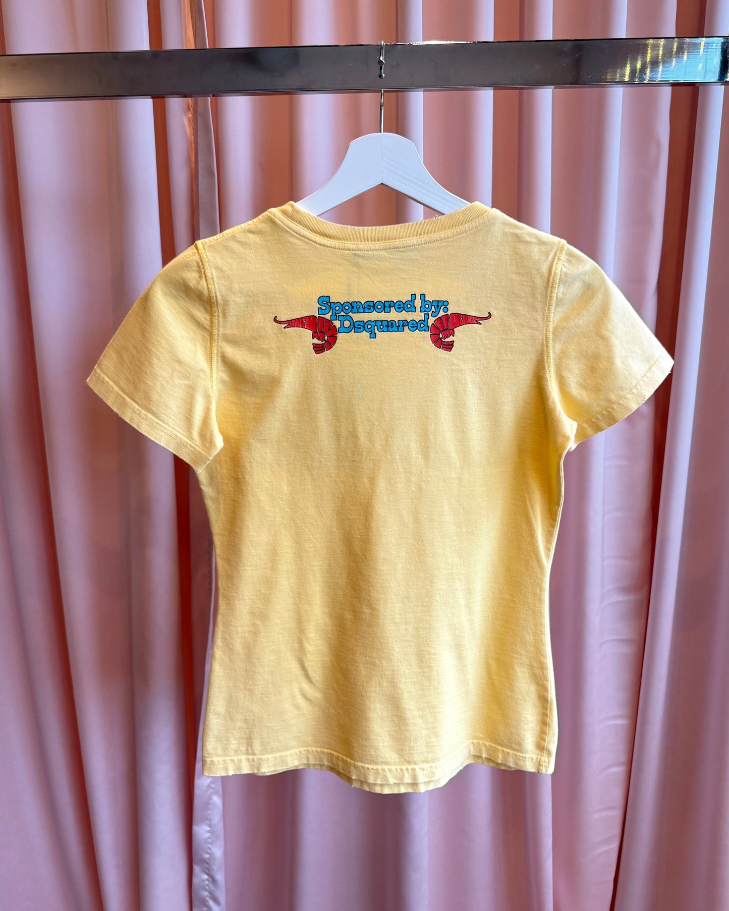 Dsquared² S/S 2005 "Freddy's Fish Shack" Yellow Short Sleeve Graphic T-Shirt