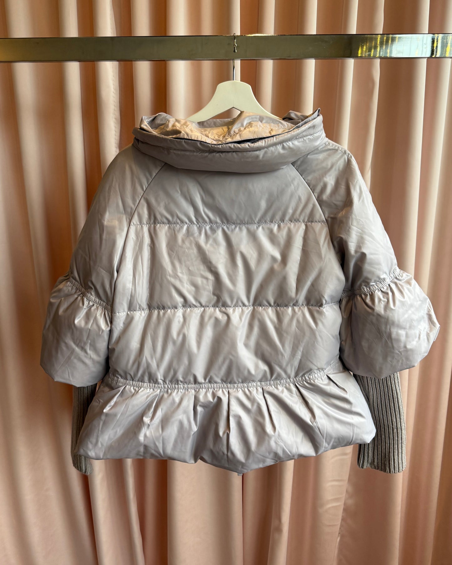 Italian Brand Lavender Knit Sleeve Puffer Jacket