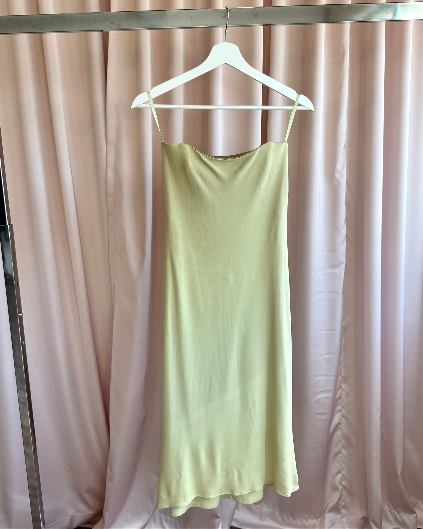 Maria Bianca Nero Strapless Pale Lime Midi Dress