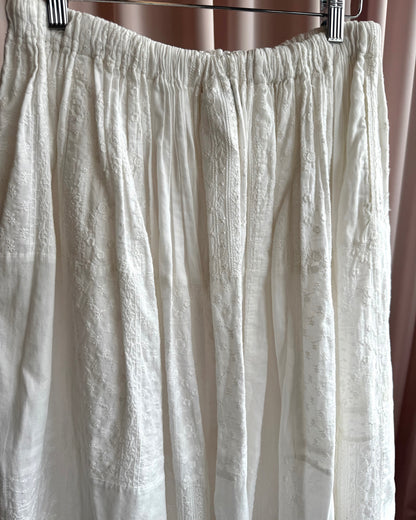 Comme des Garçons tricot White Broderie Anglaise Midi Skirt